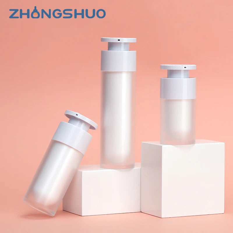 Wholesale 15ml 30ml 50ml White Double Wall Airless Pump Bottle Plastic Clear Cosmetic Packaging Lotion Bottle Low Moq