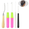 5pcs Crochet Hooks Latch Needle Set for DIY Hair Extensions Yarn Weave Craft Carpet Making Hooks Crochet Needles