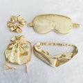 Hot Selling 4-Piece Silk Eye Mask Set with Elastic Strap Earplugs Cloth Bag for Daily Protection Work Travel Sleep