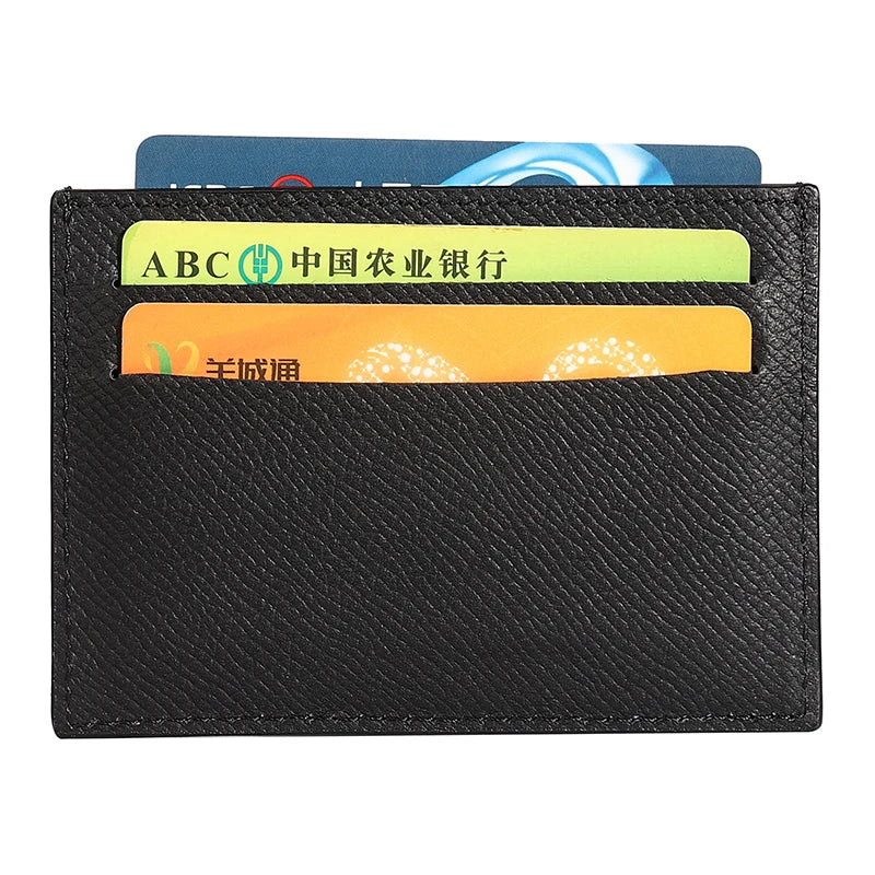 YUBO Luxury Genuine Pebble Leather Business Card Holder for Men Women Accept Custom Logo Credit Card ID Card