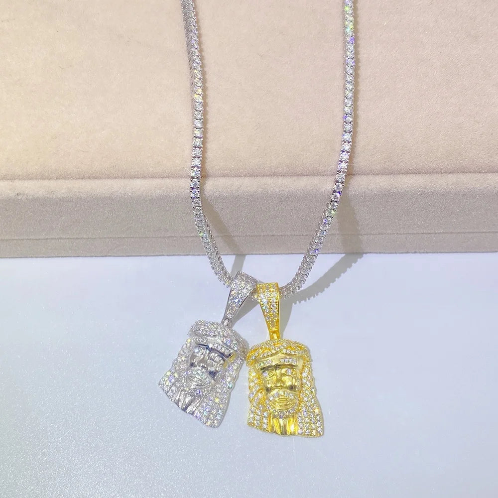 Zuanfa Jewelry Ready to Ship Custom Hip Hop Jesus Piece Vvs Moissanite Necklace Diamond Pendant