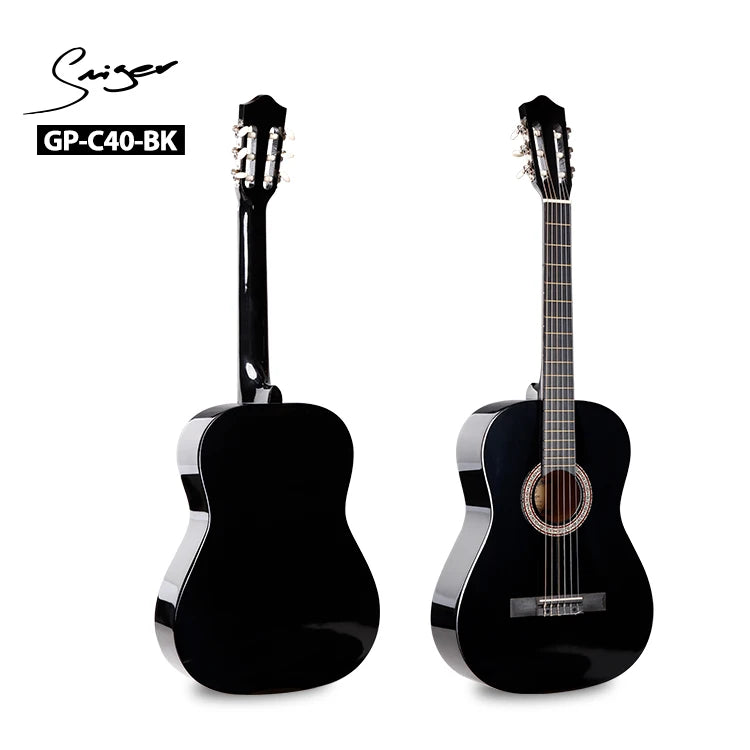 Smiger Beginner Factory Price High-gloss Linden Body Colorful Cheapest 39inch Nylon String GP-C40 Classic Guitar in Stock
