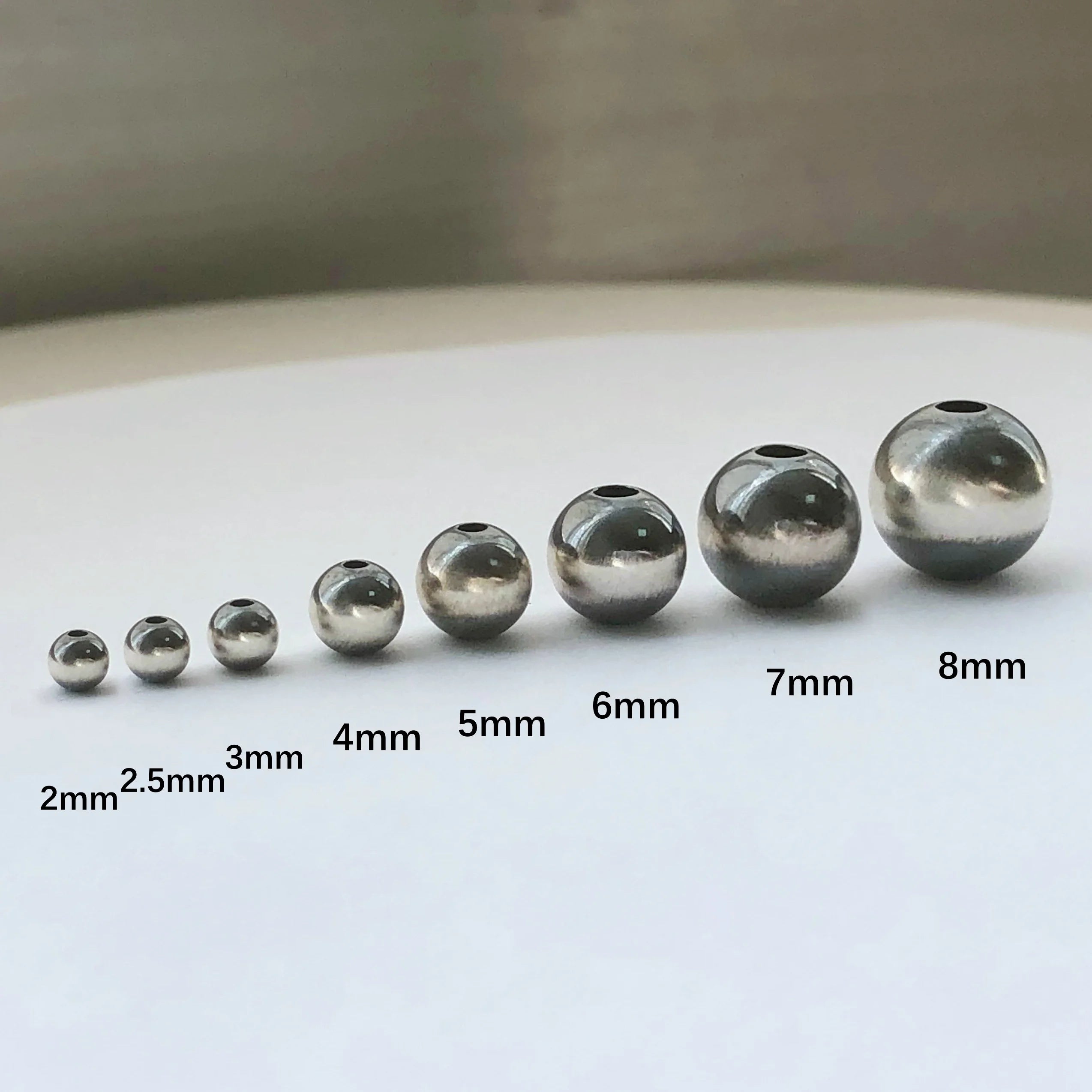 Trendy Seamless Navajo Style Pearls Spacer Bead Jewelry 925 Brushed Silver Beads with Oxidized Finish