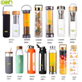 GA6085 650ml Single Wall Custom logo High Borosilicate Tea Detox Fruit Glass Water Bottle with Handle Lid and Strainer