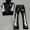 DCY 2025 Trending Product French Terry Tracksuit Sun FadedCustom Flared TracksuitCustom Puff Print Tracksuit 500Gsm