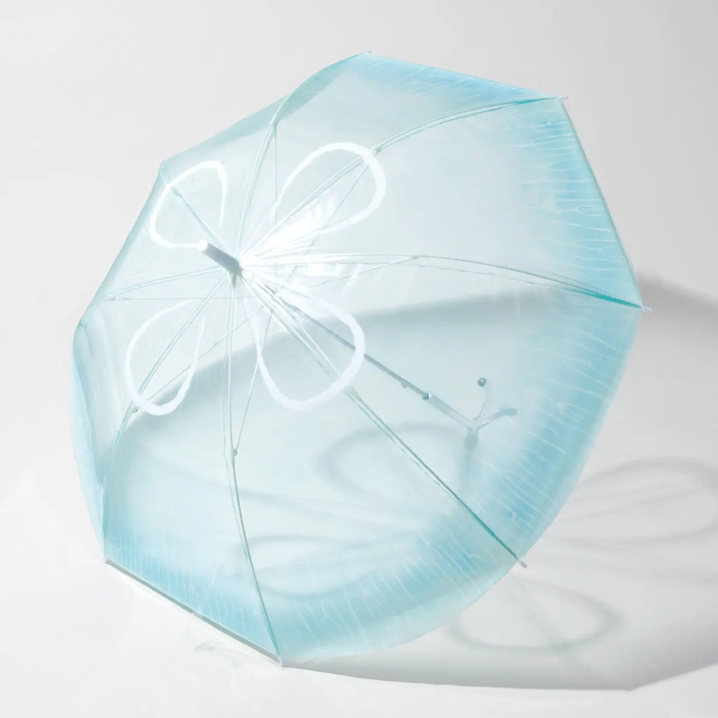 Custom Logo Transparent Clear Jellyfish Design Popular Unique Blue Plastic PVC Gradient Auto Open Straight Umbrella Umbrella