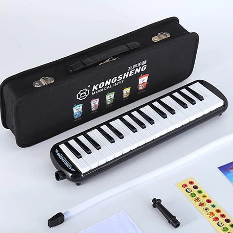32-Key Melodica for School Teaching Stainless Steel Reed Plate Hard Case Piano Playing Musical Instrument Accessory