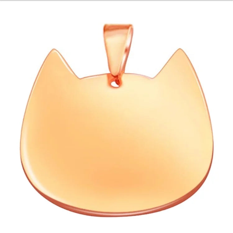 Promotion Gift Tag Stock Cat Ear Shape Metal Id Pet Tags