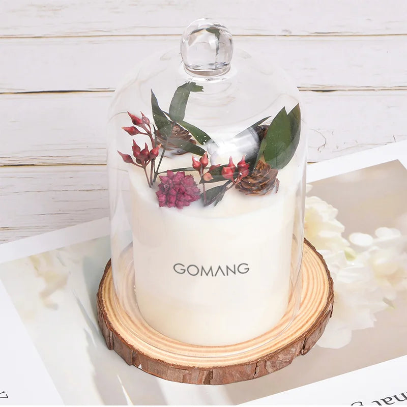 Handmade Modern Soybean Wax Scented Candles with Dried Flowers and Essence Custom Gifts for Home Decoration Wholesale Retail