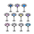 ASTM F136 G23 Titanium Body Jewelry Cute Piercing Push Pin Labret Screw Lip Ear Nose Jewelry