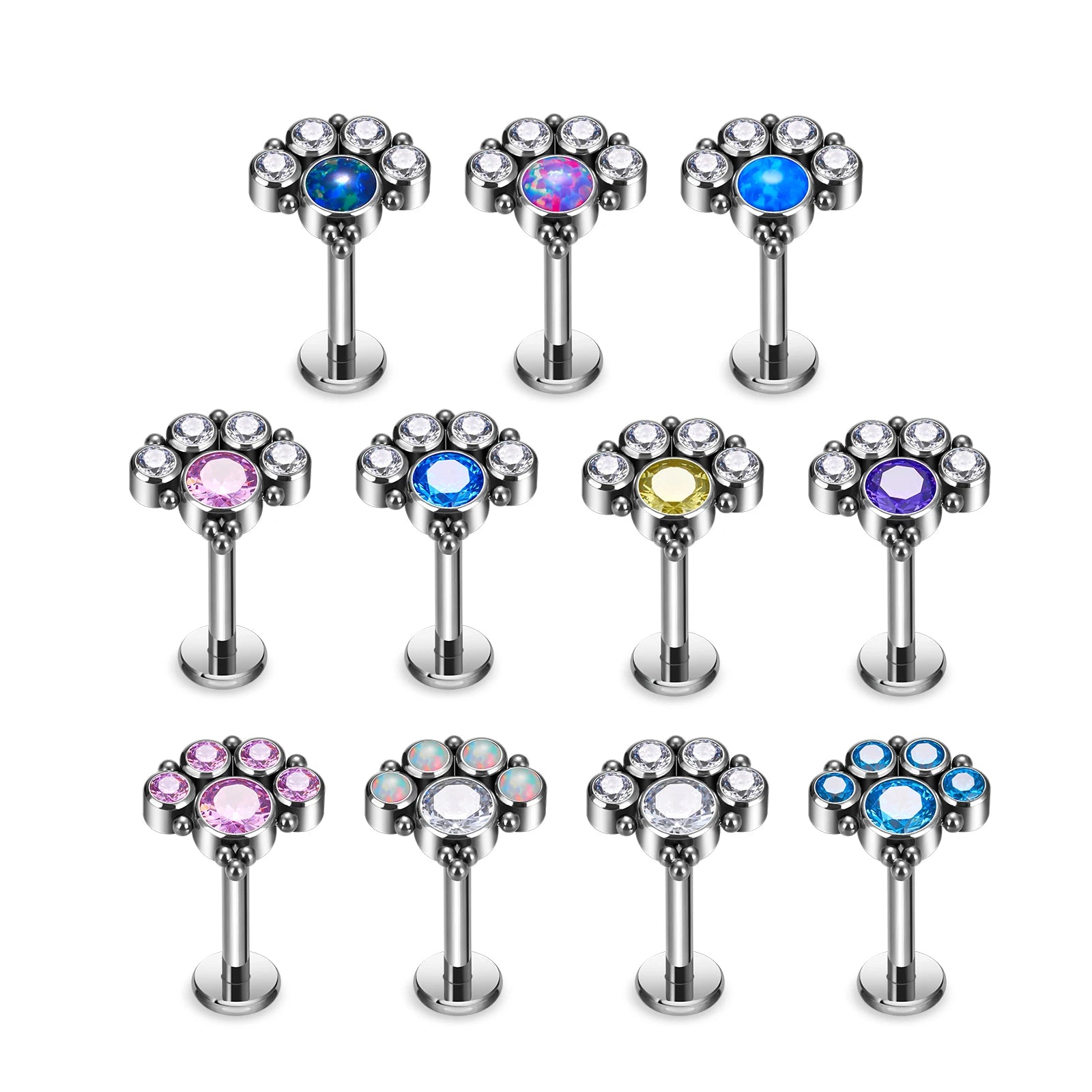 ASTM F136 G23 Titanium Body Jewelry Cute Piercing Push Pin Labret Screw Lip Ear Nose Jewelry