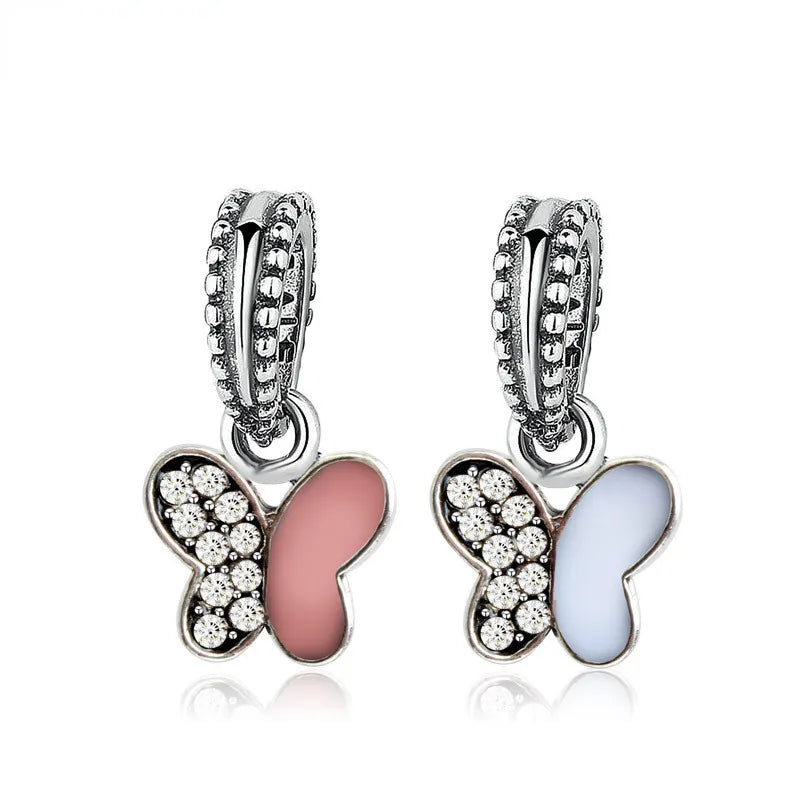 Butterfly Charms Cubic Zirconia Animal Dangle Pendants with Jump Ring for DIY Necklace Bracelet Earrings Jewelry Making