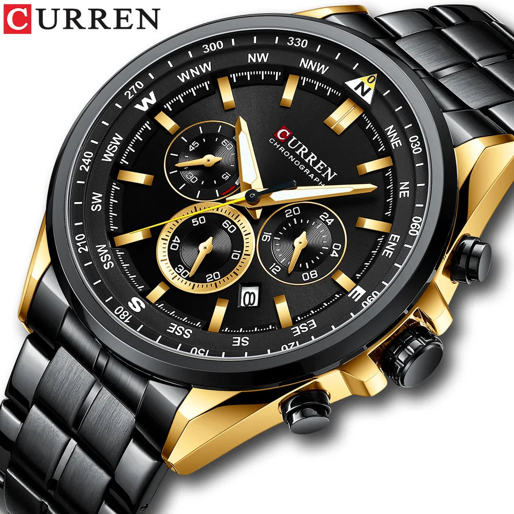 CURREN Watch for Men 8399 Casual Quartz Business Wrist Watches Luxury New Stainless Steel Chronograph Clock Male Dropshipping