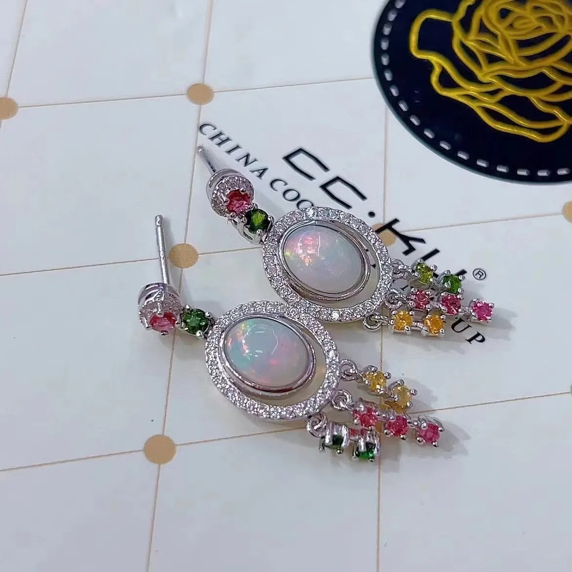 Gorgeous Rhodium Plated 925 Silver Jewelry Natural Opal Drop Earrings for Women Anniversary Gift Daily Wear
