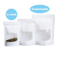 Custom Ziplock Printed White Plastic Matte White Food Package Ziplock Bags with Window