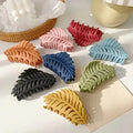 9.5cm Fashion Women Girls Hair Clips Ponytail Holder Korean Matte Large Hair Claw Clips Simple Leaf Shape Hair Claws