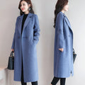 Wholesale Winter Women's Fashion Woolen Coat Jacket Medium Long Style Double Breasted Long Sleeve Women's Wool Coat