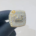 Custom Made Unique Design Luxury 10k Real Yellow Gold Fully Iced Out VVS1 Moissanite Diamond Hip Hop Champion Ring Man Gift