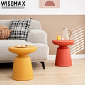 WISEMAX FURNITURE Modern Living Room Furniture Red Side Table Round Plastic Frame Coffee Table for Coffee Shop