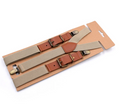 High Quality Durable Metal Clips PU Leather End 2.5cm Vintage Adjustable Y Shape Elastic Suspender for Kids