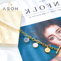 Ason Jewelry 2022 Acier Inoxydable Femme 18k Gold Plated Ot Buckle Bracelet Half Link Half Pearl Creative Charm Bracelet