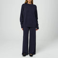 Hot Selling Women Sweater Suit Knitted Sweater 2 Piece Wide Leg Pants Knitwear Sets