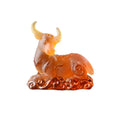 SAINT-VIEW 2024 New Design Liuli Crystal Art Ox Statue Eco-Friendly Customized Color Auspicious Company Gift 14cm X 14cm