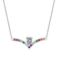 S925 Sterling Silver V-Shape Water Drop Pendant 1 Karat D Color Moissanite Necklace for Women