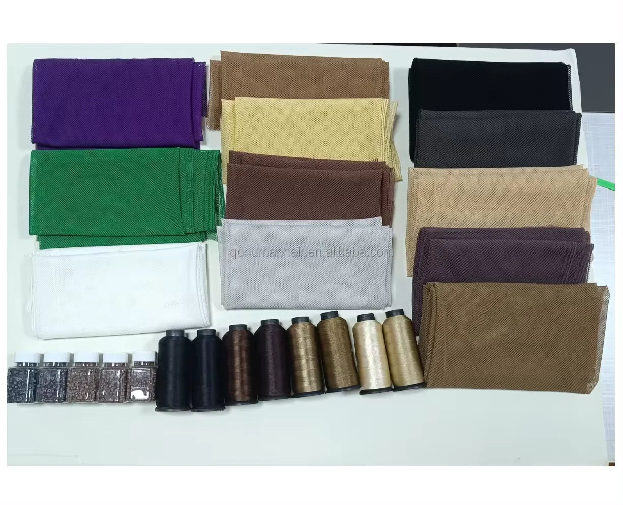 Wholesale Mesh for Hair Full Mesh Integration System Lace Fabrics for Hair Loss Silk and Transparent Lace Closure Stretchy Mesh