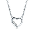Original Asymmetric Hearts of Love Collier With Crystal Necklace for 925 Sterling Silver Bead Charm Bracelet Europe Diy Jewelry
