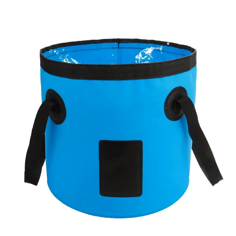 12L Outdoor Folding Bucket in Trendy Design Portable Water Bucket Camping Easy Carrying Water Storage Rubbish Bin