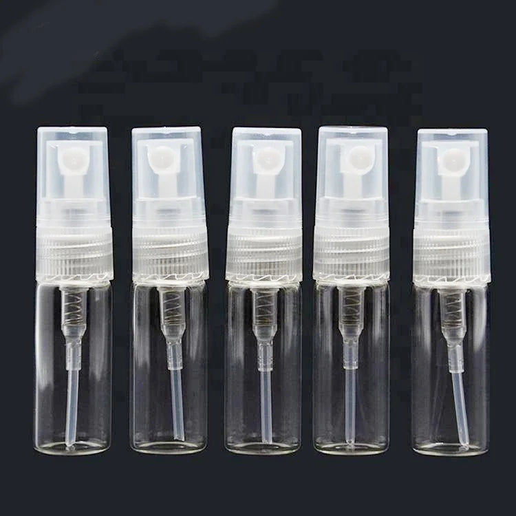 Portable Mini Glass Perfume Atomizer Spray Bottle Travel Sized Refillable with Pump Sprayer Screen Printed Surface