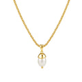 Latest 18K Gold Plated Brass Jewelry Twisted Chain Big Pearl Pendant Necklace Trendy for Woman Gifts Necklace P253542