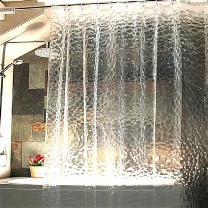 Factory Price 2x1.8m Shower Curtain Liner Bath Curtain Factory Supply Thicken 3D Waterproof Water Cube Shower Curtain