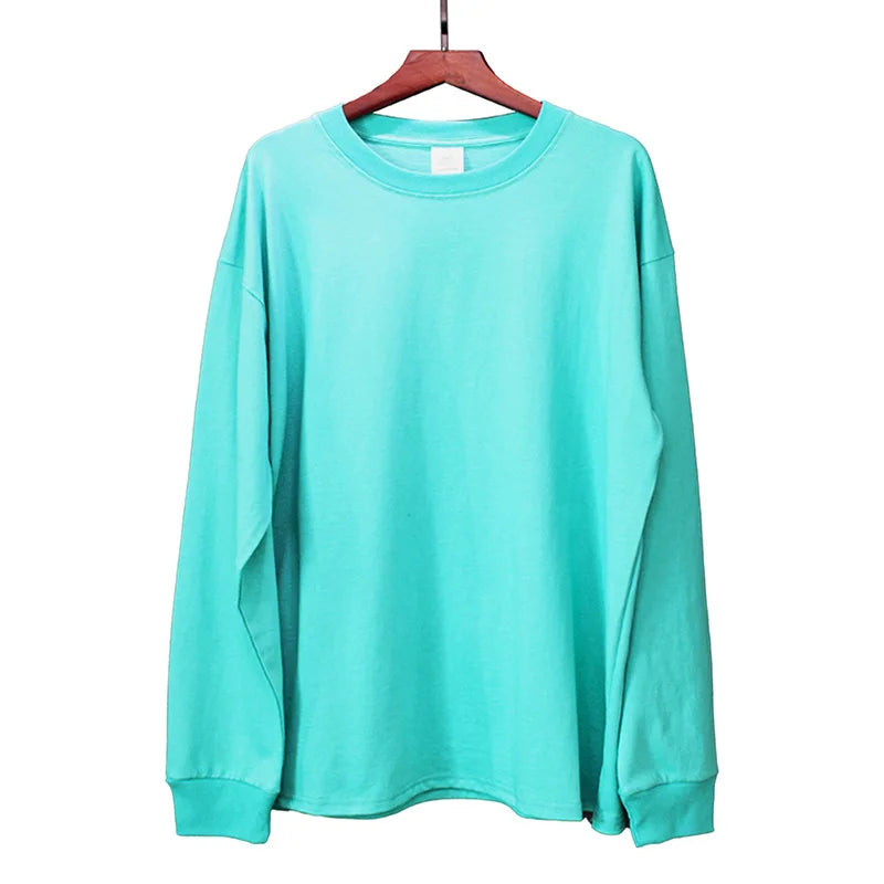 230G Heavy Weight Multi Colors 100% Cotton Custom Logo Blank Drop Shoulder Long Sleeve T-Shirt for Men