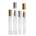 Empty 10ml Perfume Glass Bottle 10 ml clear Cylinder Thick Bottom Refillable Glass Spray Bottles with Mist Sprayer