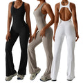 Custom Backless Seamless Romper Playsuit Sleeveless Flare Jumpsuit Workout Yoga Gym Bodysuit