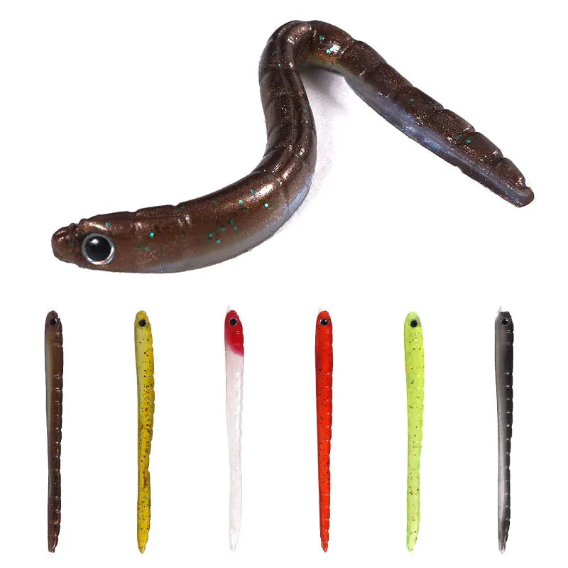 Wholesale SO123 9cm 1.7g 10pcs/bag Artificial Earthworm Baits Soft Plastic Worm Fishing Lures