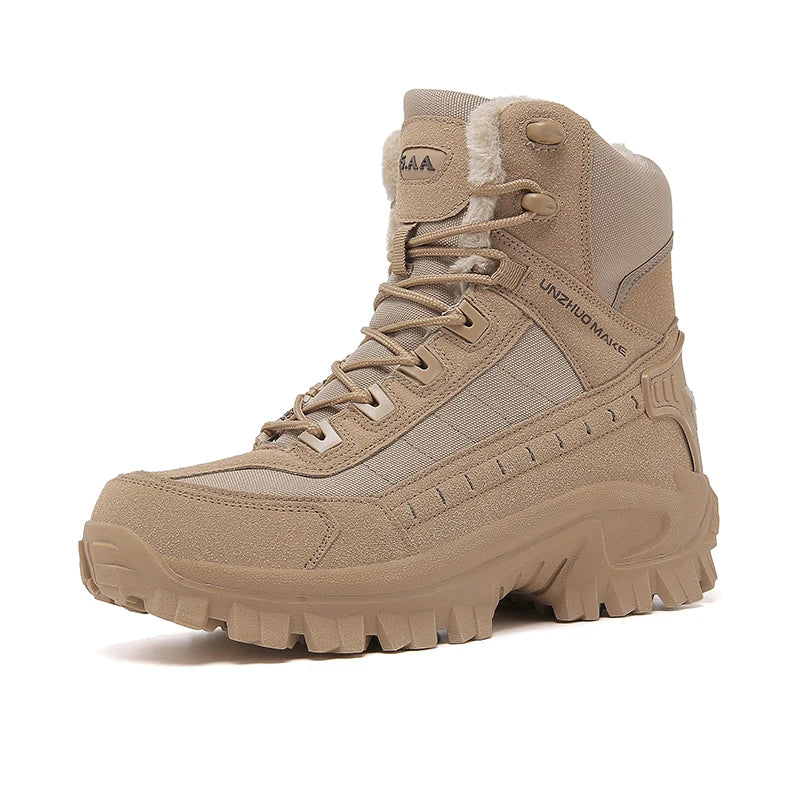 Hight-Top Mens American Cavas Waterproof Men'S Hiking Boots Canvas Sneakers Boots American Desert Jungle Boots Warming Boots