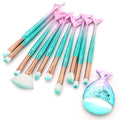 Custom Logo Cheap 11Pcs Fish Tail Handle Eyes Makeup Brushes Eyeshadow Concealer Eyeliner Brow Blending Brush Set