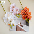 High Quality Artificial 5 Heads Real Touch Silk Latex Coated Phalaenopsis Flower Butterfly Orchid Home Wedding Party Decoration