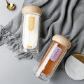 Hot Products Bamboo Kids Insulated Crystal High Borosilicate Glass 3.3 Bottle Water