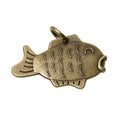 Custom Made Fish Shape Brass Metal Pendant Bracelet Accessory Handmade logo Embossed Jewelry Charms