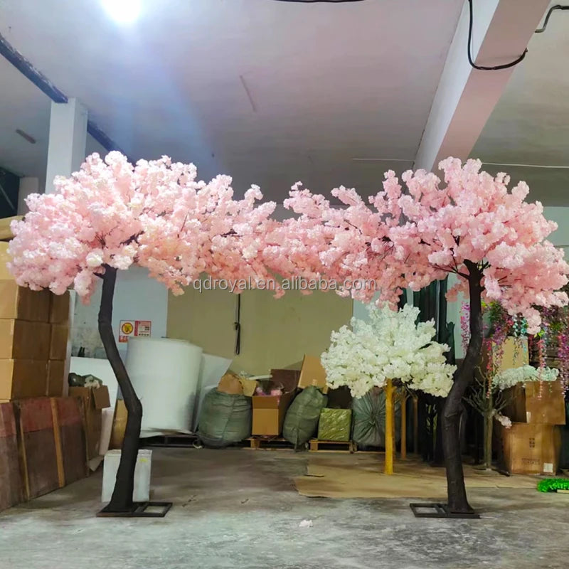 2023 8ft Indoor Large White Flower Willow Wisteria Wedding Centerpiece Tree Artificial Cherry Blossom Tree for Wedding Decorate
