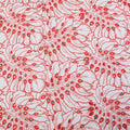 Stock Red Eyelet Cotton Embroidery Fabric Plant Knitted Technique for Wedding Clothing Home Decoration Embroidered Accessories