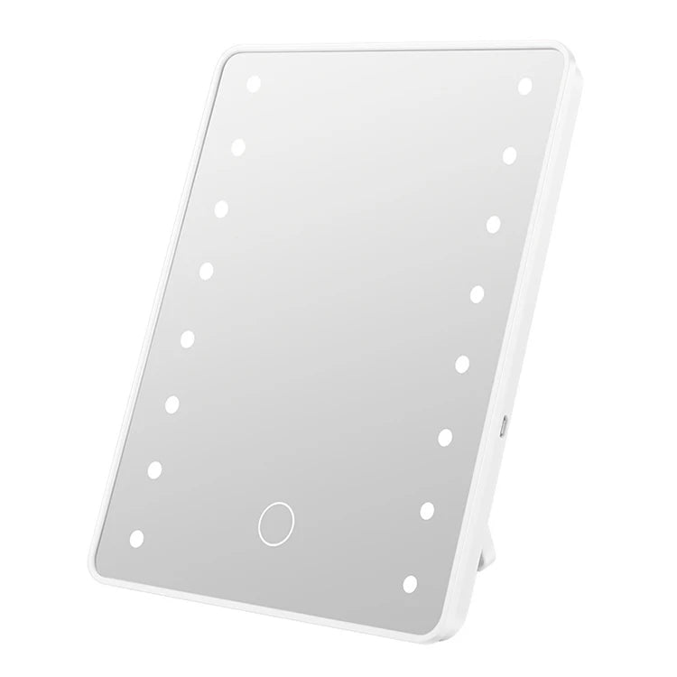 Howlighting USB Charge LED Square Salon Makeup Mirror Portable Handheld Mini Cosmetic Rechargeable Vanity Mirror With Light