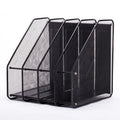 4 Grid File Folder Racks Metal Wire Mesh Storage Holder File Magazine Newspaper Holder 4 Tier Magazine Frame for Office