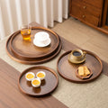 Custom Decorative Coffee and Tea Breakfast Tray Made of Bamboo or Wood Acacia Wood Round Plate