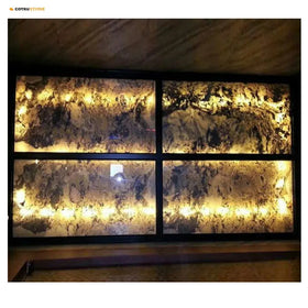 Custom Wholesale Prices Translucent Stone Marble Faux Slab Swiss Royal Alps Granite Sheets Panel for Interior Wall Decoration