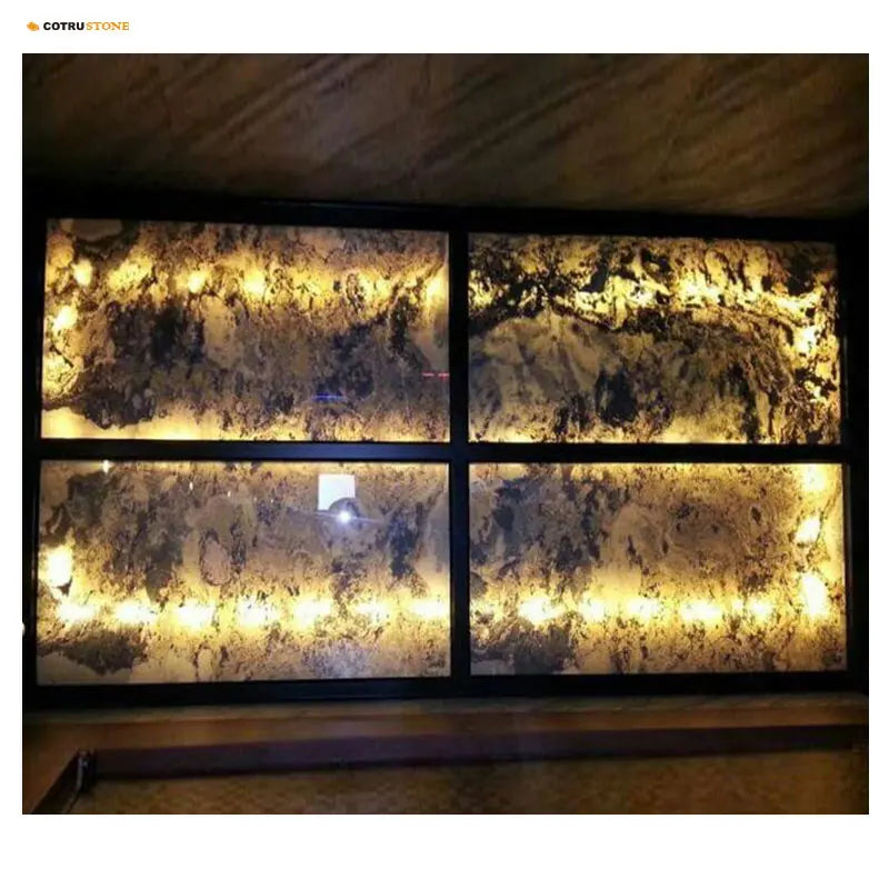 Custom Wholesale Prices Translucent Stone Marble Faux Slab Swiss Royal Alps Granite Sheets Panel for Interior Wall Decoration